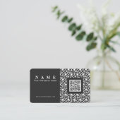 QR code professionele elegant zwart mesh Business  Visitekaartje (Staand voorkant)