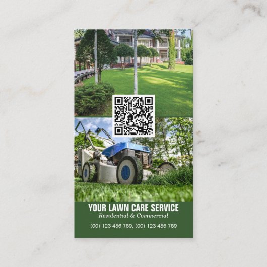 QR-code professionele Visitekaartje voor grasmaaie (Voorkant)