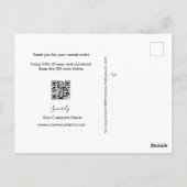 QR code promo dank u voor uw bestelling business Briefkaart (Achterkant)