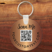 QR-code | Promotie Gold-Sleutelhanger voor zakelij Sleutelhanger (Voorkant)