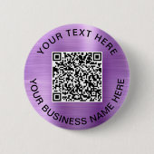 QR-code Promotie-Paars Ronde Button 5,7 Cm (Voorkant)