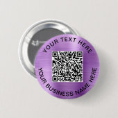 QR-code Promotie-Paars Ronde Button 5,7 Cm (Voorkant /achterkant)