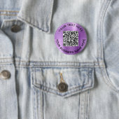 QR-code Promotie-Paars Ronde Button 5,7 Cm (In situ)