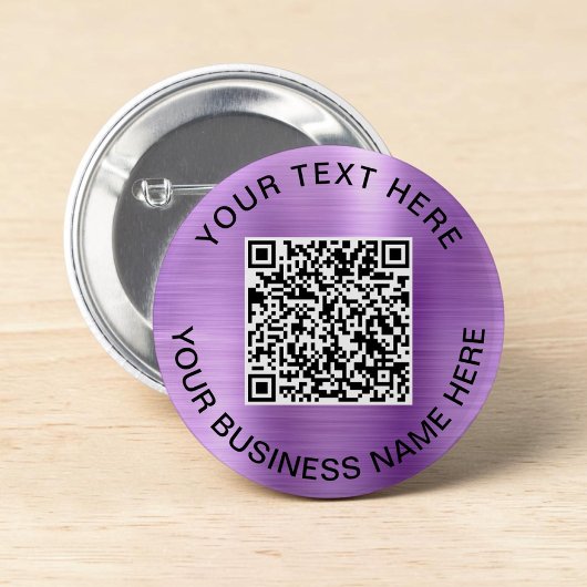 QR-code Promotie-Paars Ronde Button 5,7 Cm