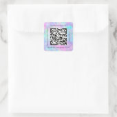 QR Code promotienaam Contact Holographic Vierkante Sticker (Tas)