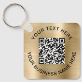 QR-code Promotioneel goud Sleutelhanger (Voorkant)