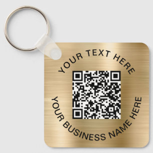 QR-code Promotioneel goud Sleutelhanger