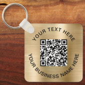 QR-code Promotioneel goud Sleutelhanger (Voorkant)
