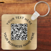 QR-code Promotioneel goud Sleutelhanger (Achterkant)