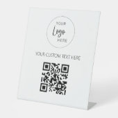 QR Code Promotionele Custom Business Logo Reclamebord Met Voetstuk (Voorkant)