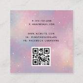 QR Code Purple Rose Galaxy Carré Carte de visite (Dos)