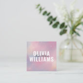 QR Code Purple Rose Galaxy Carré Carte de visite (Debout devant)