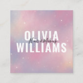 QR Code Purple Rose Galaxy Carré Carte de visite (Devant)