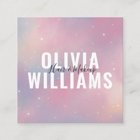 QR Code Purple Rose Galaxy Carré Carte de visite (Devant)