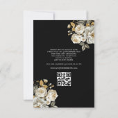 QR-code Quinceanera Floral Gold Princess Kaart (Achterkant)