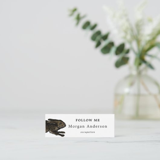 QR Code Rabbit Social Media Mini Visitekaartje (Staand voorkant)