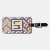 QR Code  regenboog weefpatroon Bagagelabel (Voorkant horizontaal)