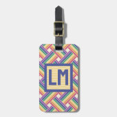 QR Code  regenboog weefpatroon Bagagelabel (Voorkant verticaal)