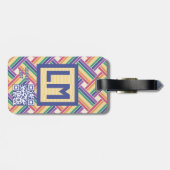 QR Code  regenboog weefpatroon Bagagelabel (Achterkant horizontaal)
