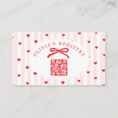 QR Code Registry Valentines Day Hearts Informatiekaartje (Voorkant)