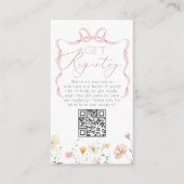 QR code Registry Whimsical Bow wildflowers Informatiekaartje (Voorkant)
