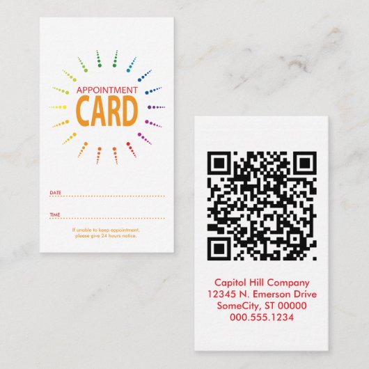 qr code rendez-vous rainbowBurst (Devant / Derrière)