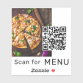 QR-code Restaurant scannen naar menufoto Sticker (Vel)