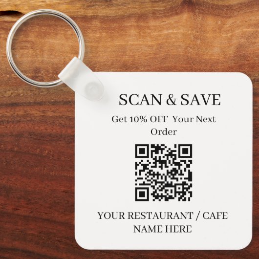 QR Code Restaurant Sleutelhanger Scan & Bewaar (Voorkant)