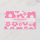 QR Code Retro Pink Groovy Floral Boho Girly Trendy Visitekaartje (Voorkant)