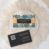 QR CODE RETRO VERLAAT GROOVY BOTANICAL VISITEKAARTJE