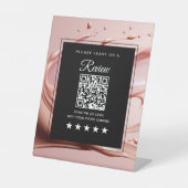 Qr Code Reviews Pink Blush Salon  Reclamebord Met Voetstuk (Voorkant)
