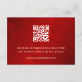 QR-code | Rode Chinese bruiloft details Informatiekaartje (Achterkant)