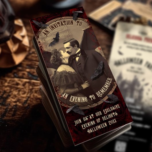 QR Code Romantische Vampier Dracula Halloween Kaart