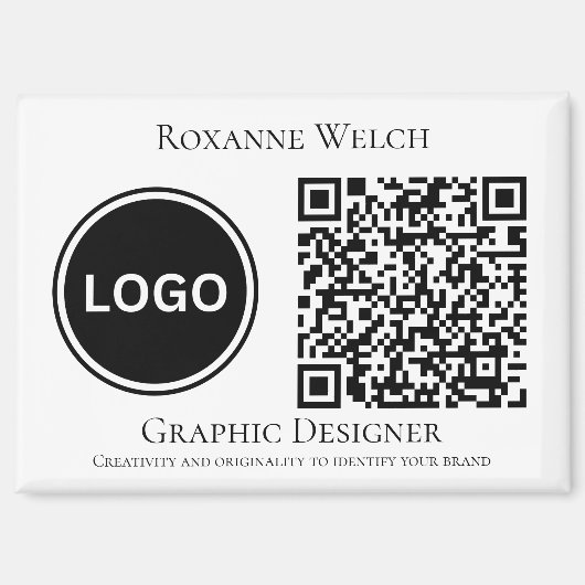 QR code Ronde Logo Bedrijf Groot Magneet (Voorkant)
