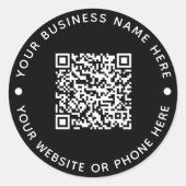 QR Code Ronde Zaken Ronde Sticker (Voorkant)