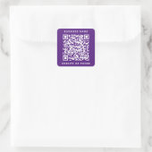QR Code Ronde Zaken Vierkante Sticker (Tas)