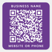QR Code Ronde Zaken Vierkante Sticker (Voorkant)