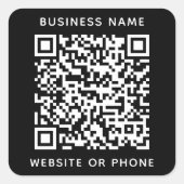 QR Code Ronde Zaken Vierkante Sticker (Voorkant)