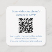 QR Code Rood Wit Blauw Monogram Bruiloft Website Informatiekaartje (Voorkant)