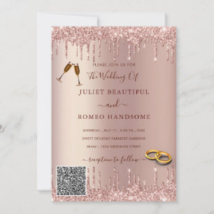 QR Code Roos Gold Blush Drids Weddenschap