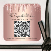 QR Code Roos Gold Koper Glitter Drift Business Vierkante Sticker
