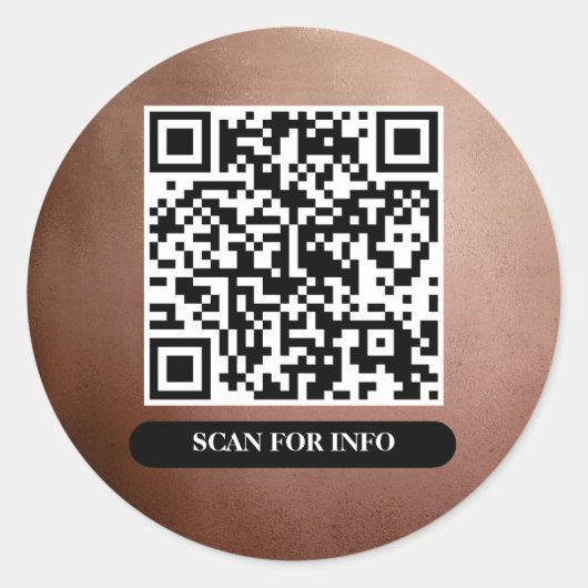 QR-code Roos Gold Unieke professionele grafische k Ronde Sticker (Voorkant)