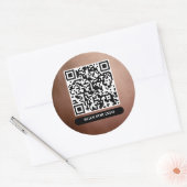 QR-code Roos Gold Unieke professionele grafische k Ronde Sticker (Envelop)