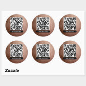 QR-code Roos Gold Unieke professionele grafische k Ronde Sticker (Vel)