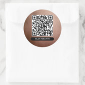 QR-code Roos Gold Unieke professionele grafische k Ronde Sticker (Tas)