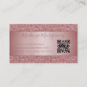 QR Code Roos Gouden Sparkle Glitter Drips Luxe Visitekaartje (Achterkant)