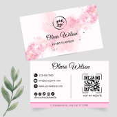 QR Code rose Carte de visite moderne