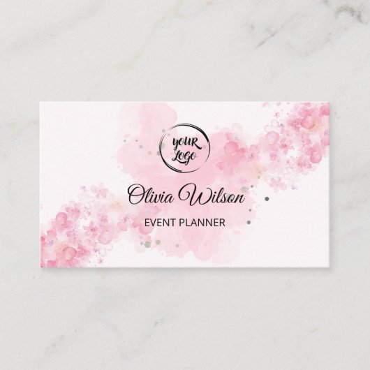 QR Code rose Carte de visite moderne (Devant)