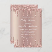 QR Code Rose Gold Baby Boy Shower Invitation (Devant / Derrière)