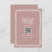 QR Code rose Mariage Floral QR RSVP (Devant / Derrière)